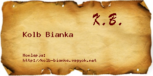 Kolb Bianka névjegykártya